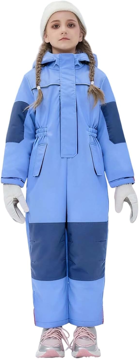 Kids Snow Suit Toddler Girls and Boys Snowsuit One Piece Waterproof Insulated Jumpsuit Coveralls with Reinforced Knees