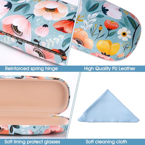 Image of PERFECTSIGHT Hard Shell Eyeglasses Case, PU Leather Protective Glasses Case, Cute Eyeglass Case for Women Men Girls