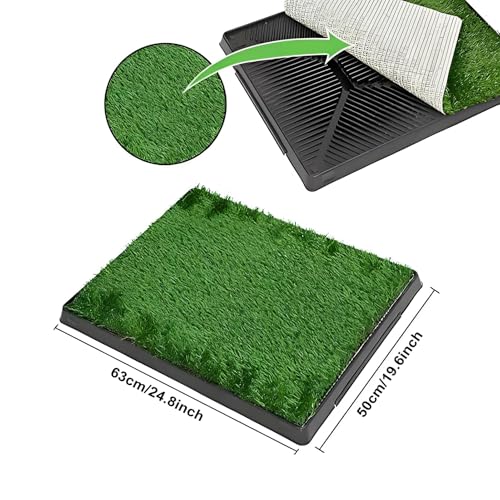 Trintion Hundetoiletten Hundetoilette Hunde Toilette Töpfchentrainingsmatte Mit Kunstrasen 63x50cm Hundetoilette Wiederverwendbar Und Leicht Zu Reinigen FüR Welpen Und Kleine Hunde
