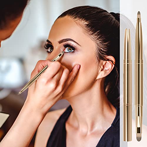 Gold Retractable Lip Makeup Brushes, Double-Ended Retractable Lip Brush, Portable Concealer Lipstick Brush (A_ Gold) #TOP2