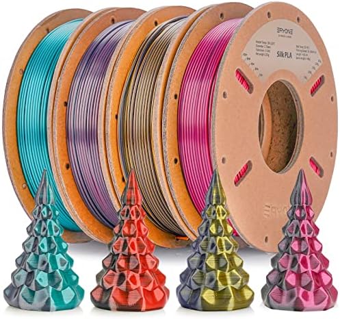 ERYONE PLA Filament 1.75mm for 3D Printer - Silk Multicolor Filament Bundle Dimensional Accuracy +/- 0.03 mm 3D Printing Filamemt 250g X 4 Spools (Dual-Color E)