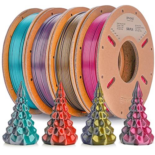 Eryone Pla Filament 1.75Mm For 3D Printer - Silk Multicolor Filament Bundle Dimensional Accuracy +/- 0.03 Mm 3D Printing Filamemt 250G X 4 Spools (Dual-Color E) #TOP3