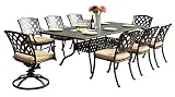 Darlee 201630-9PC-30SL Ocean View Cast Aluminum 9 Piece Rectangle Dining Set and Seat Cushions, 42"