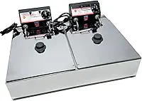 Fritadeira Elétrica Industrial 2 Cubas 10L com Tampa - Eficiência e Praticidade para Diversos Ambientes (110v)