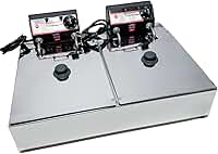 Fritadeira Elétrica Industrial 2 Cubas 10L com Tampa - Eficiência e Praticidade para Diversos Ambientes (110v)