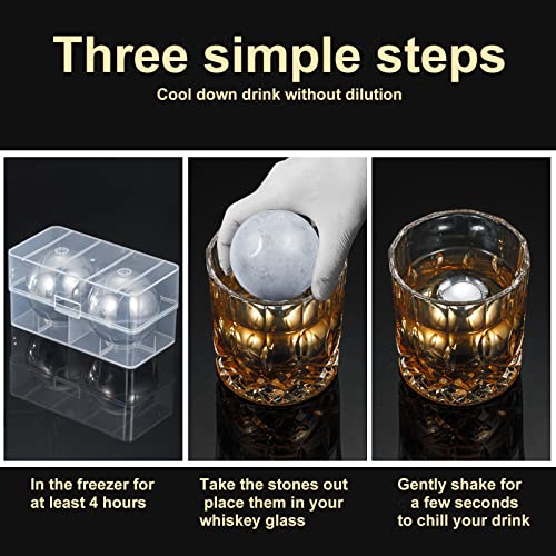 Sunjoy Castle Whiskey Stones Stainless Steel Metal Ice Cube Golf Ball 2.2" Wine Ice Balls For Whiskey Stainless Steel Ice Cube Whiskey Balls Whiskey Chilling Stones Gift Set Of 2 #TOP4