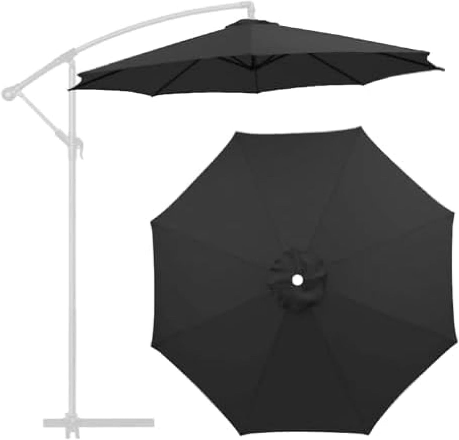 Patio Umbrella Replacement Canopy, 6.5/7.5/8.2/8.5/9.5ft 6/8 Ribs Sun Shade, Replacement Canopy for Patio Beach