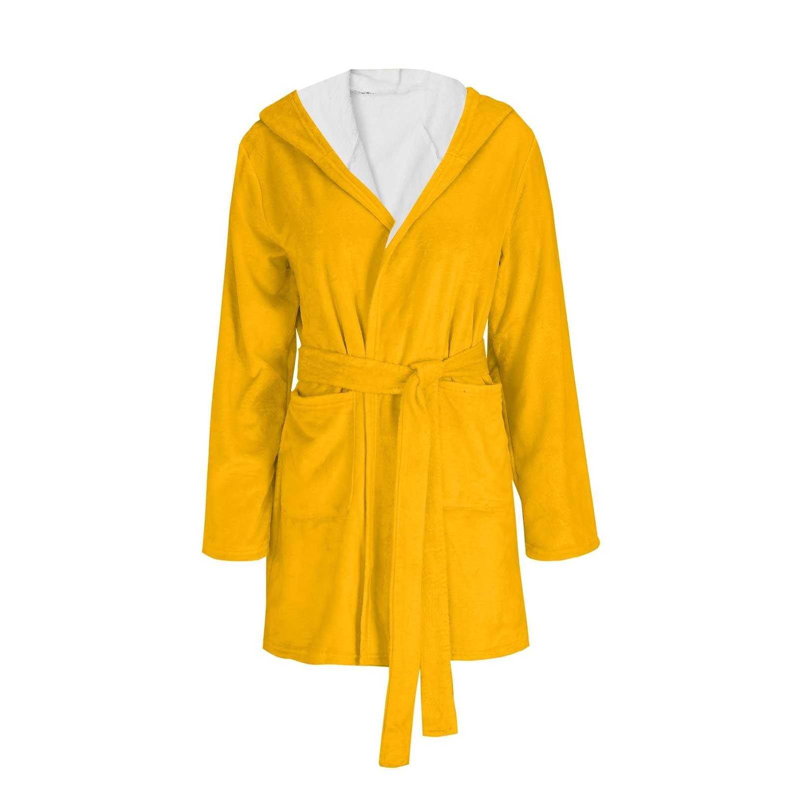 Albornoz, suave, suave, suave, para mujer, bata suave, cómoda, bata de baño, color liso, con bolsillos, pijama de noche con cinturón para batas, albornoz para mujer, suave