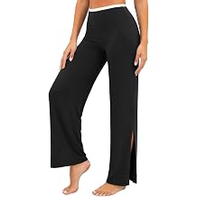 Aoysky Womens Wide Leg Yoga Pants High Waisted Side Split Lounge Pants