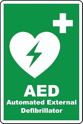 Kpcm Display Ltd Aed Automated External Defibrillator Safety Sign - 1Mm Plastic Sign (200Mm X 150Mm)
