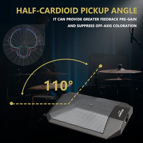 Image of Professional Kick Drum Mic with Stand, Supercardioid Drum Microphone with XLR Connector, Condenser Microphone with Switch, Two-Position EQ Switch, Rugged Metal Bass Drum Mic for Instrument