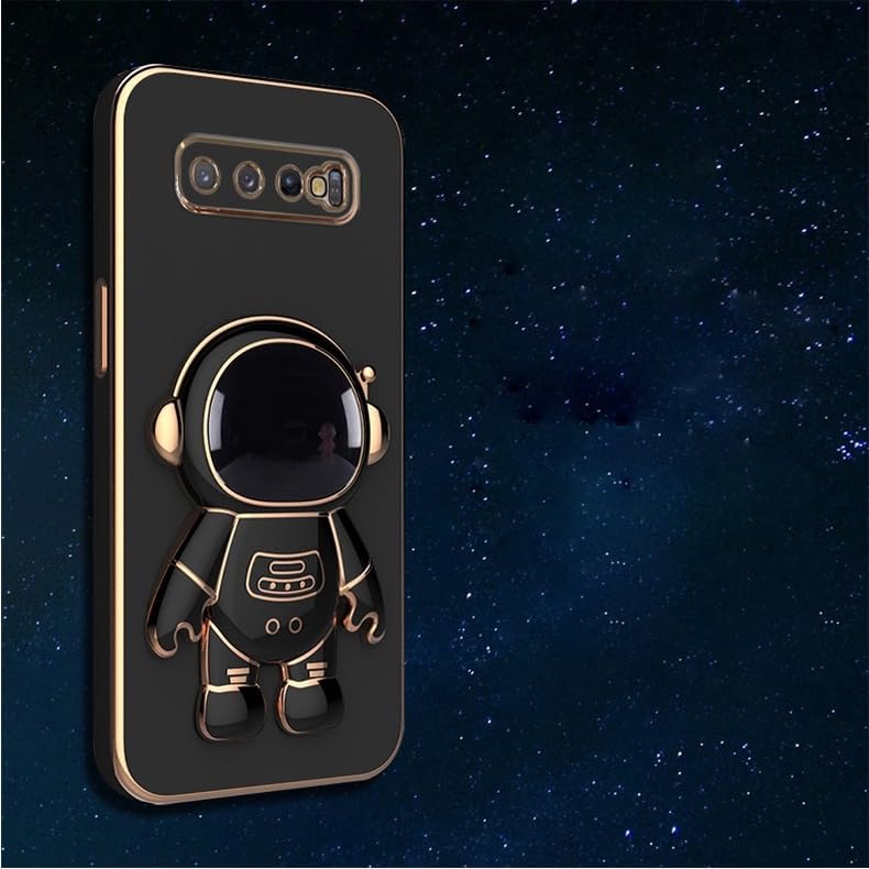 Image of for Samsung Galaxy S10 Plus Case Cute 3D Astronaut Stand Design Camera Protection Shockproof Soft Back Cover (for Samsung Galaxy S10 Plus, Black)