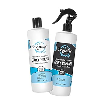 Promise Epoxy - 32 Ounce Kit of Pro Polish (16oz) & Cleaner (16oz), Specially Formulated for Epoxy Resin & High Gloss Finishes, Removes Scratches & Scuffs - Perfect for DIYers, Home Decor