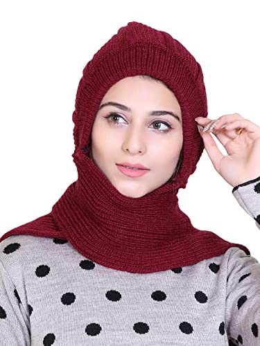 Image of Gajraj Unisex Soft Knitted Winter Warm Woolen Cap with Woolen Lovely Muffler|Fur Cap with Muffler