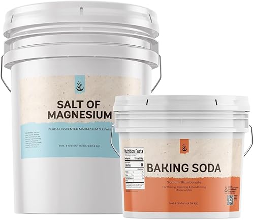 Pure Original Ingredients Paquete de sal de magnesio y bicarbonato de sodio, varios tamaños, limpieza, artículos esenciales para el hogar