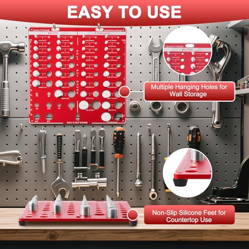 34 Bit Nut & Bolt Thread Checker, Thread Gauge Identifier for 19 Standard & 15 Metric, Quickly Identifying Bolt and Nut Identifier Gauge Wall Mounted, Aluminum Board Steel Bolts Measuring Tool 4 34 Bit Nut & Bolt Thread Checker, Thread Gauge Identifier for 19 Standard & 15 Metric, Quickly Identifying Bolt and Nut Identifier Gauge Wall Mounted, Aluminum Board Steel Bolts Measuring Tool - Image 4