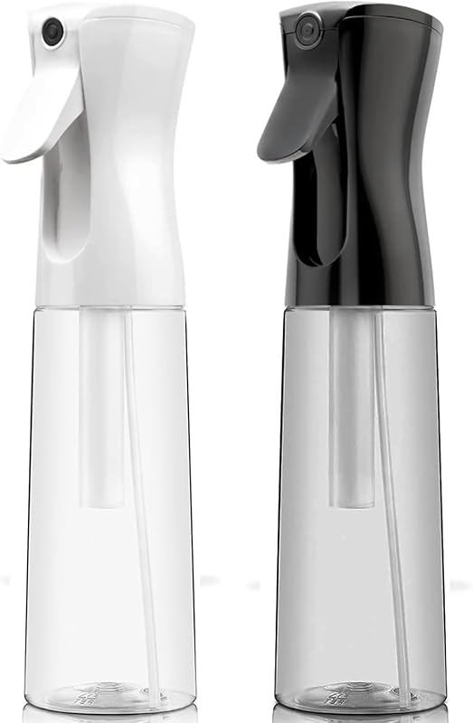 Frascos com Spray Contínuo ELEMSY para Cabelo, Recarregáveis, 300 mL, Pacote com 2