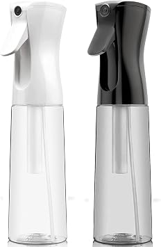 ELEMSY Spray Bottle For Hair 2 Pack 10 OZ Continuous Mister Empty Spray Bottles, Ultra Fine Mist Water Sprayer for Hairstyling, Cleaning, Plants, Pets, Barbers, Salons, Essential Oil Scents