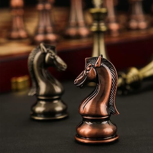 Miniatura 4 de Juego de ajedrez grande único para adultos y niños, tablero de ajedrez de madera con piezas de ajedrez de metal con peso de madera para torneo,