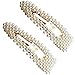 Produktbild Haarschmuck/Dorical Damen Hochzeit Haarspange Braut Gold Perlen Schleife Glitzer Accessoires/Geburtstags Geschenk Party Zubehör Großer Spitzer Clip Mama Frauen Mädchen (One Size, Z05-2PCS)