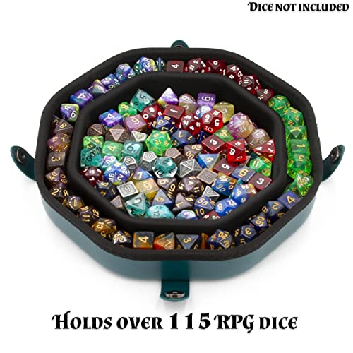 Casematix Dice Tray And Dice Storage Case For Up To 115 Rpg Dice - Dice Tray For Rolling With Magnetic Snaps, Embossed Sea Monster Design And Non-Scratch Interior For Random Rolls Dice Protection #TOP3