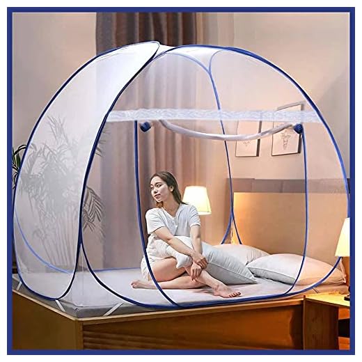 Sasimo Polyester Adults Blue Mosquito Net Double Bed Nets for King Size Foldable Adult Mosquitoes/Machhardani Protection Net - Blue Mosquito Net (Blue)