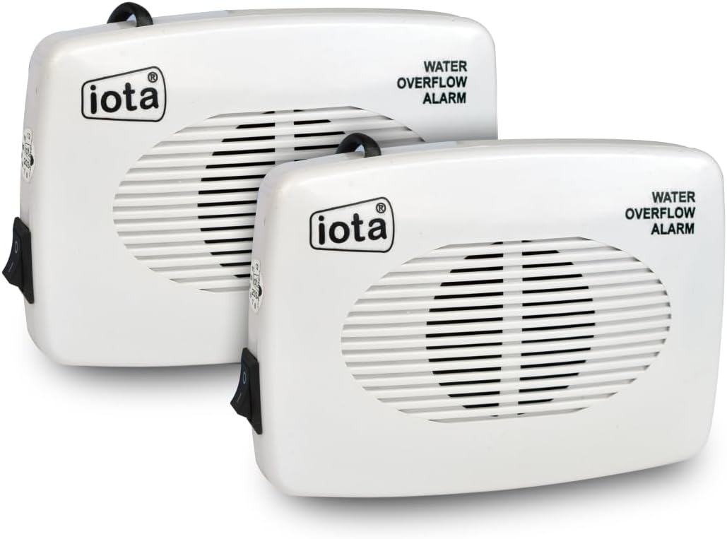 iota H-1 Water Tank Alarm - Overflow Control Bell, Battery Powered, Human Voice, 100% Shock Proof - Free Aluminum Sensors - Made in India - One Year Warranty (Pack of 2)