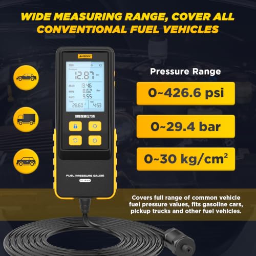 Image of AUTOOL Digital Fuel Pressure Tester Kit 426PSI with 29 Accessories (PT635)