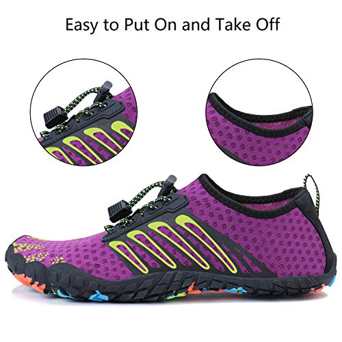 Image of MAYZERO Water Shoes Men Women Swim Surf Shoes Beach Pool Shoes Wide Toe Hiking Aqua Shoes Winter House Slippers