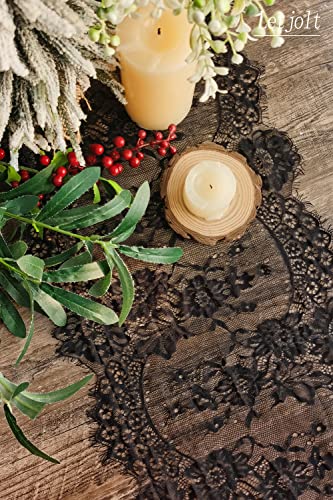 14 X 120 Inches Black Lace Table Runner Decoration Anniversary Embroidered Doilies Party Supplies Vintage Lace Centerpiece Theme For Boho Wedding Bridal Baby Shower Decorations #TOP6