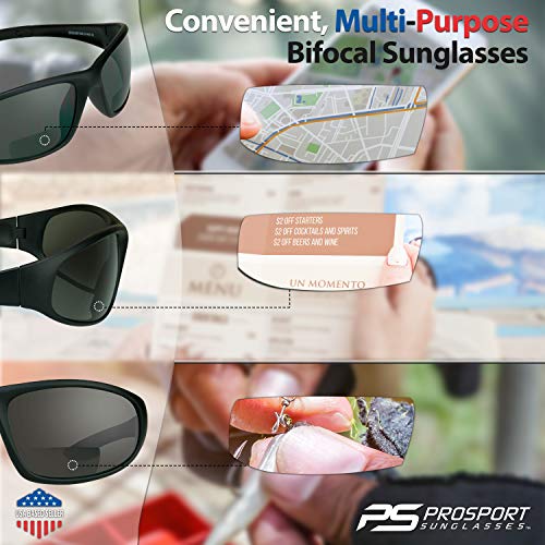 Bikershades Motorcycle Bifocal Sunglasses Padded 1.50 With Polycarbonate Safety Smoke Lenses. Zorst-Smk-15 #TOP4