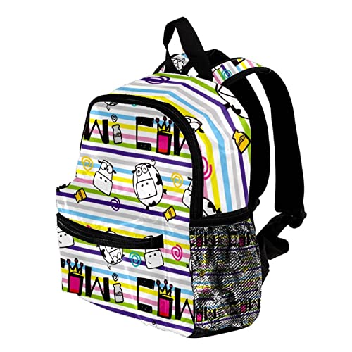 Sac à dos pour enfants multicolore à rayures 30,5 cm petit format - 3