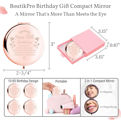 Espejo compacto redondo para maquillaje 2 en 1 miniatura 3