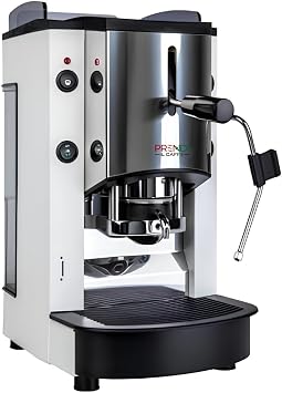 ESE Pod Espresso Machine Spinel Pinocchio Coffee Maker for 44mm Paper Pods, Made in Italy, Compact Automatic Espresso Machine for Home & Office, Includes 100 Free ESE Pods, White Colour