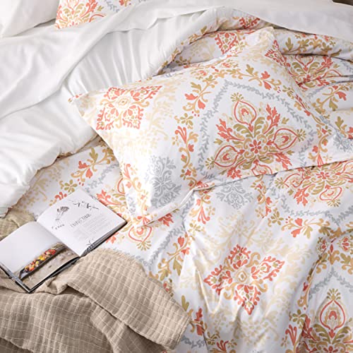 Bedsure Boho Comforter Set Queen - 7 Pieces Bedding Sets Queen Bed In A Bag With Comforters Queen Size, Sheets, Pillowcases & Shams, Coral Bed Sets #TOP3