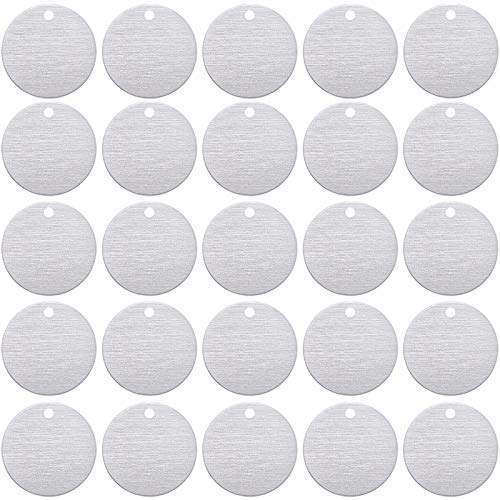 Metal Stamping Blank Tags Aluminum Stamping Blanks Metal Tags For Stamping 1 Inch Stamping Blanks Metal Blanks For Stamping Jewelry Round With Hole Aluminum 0.06 Inch Thickness() #TOP30