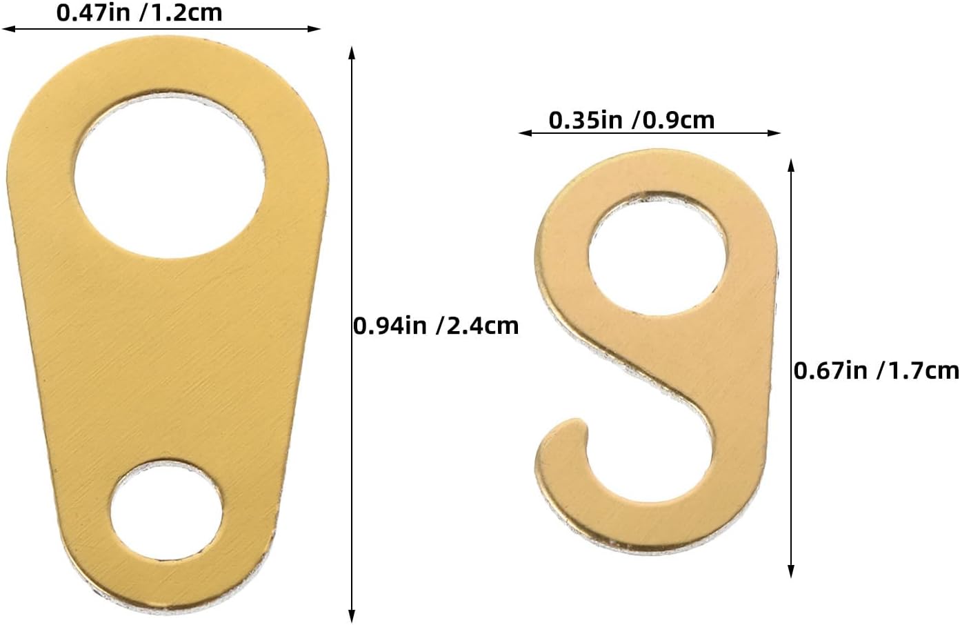 NUOBESTY 3 Pairs Metal Chain Hooks for Cuckoo and Grandfather Clocks, Golden Clock Chain Tabs with Straightforward Installation, Adaptable to Models, for Collectors and Clockmakers