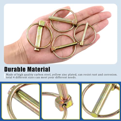 Vokowin 12pcs Heavy Duty Trailer Lock Pin 4.5mm Hitch Clips Fasteners with Round Ring Lock Multi-Functional Safety Linch Pin for Lawn Agricultural Vehicles Boat Kayak Tractor Trolley Mowers (K28-12) - Image 3