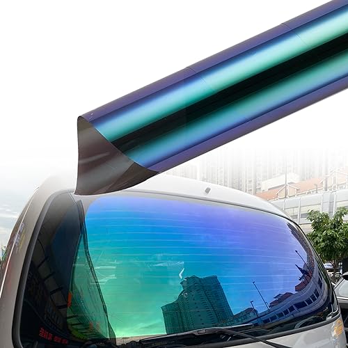 AuMoHall Chameleon Green and Blue Car Window Tint - 20% VLT, 19.68'' x 118.11''