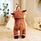 IKASA Groß Hochlandkuh Kuh Kuscheltier Riesen Stofftier,85cm Gross Plüschtier Riesige Plüsch Spielzeug Jumbo Plüschtiere,Geschenk für Kinder