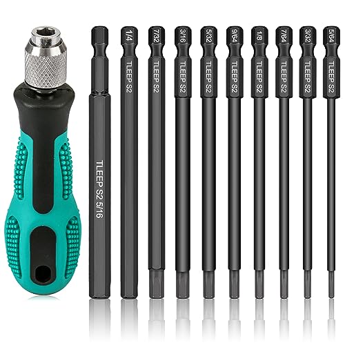 TLEEP 1/4 Inch 100mm Long Allen Wrench Drill Bits with 1/4