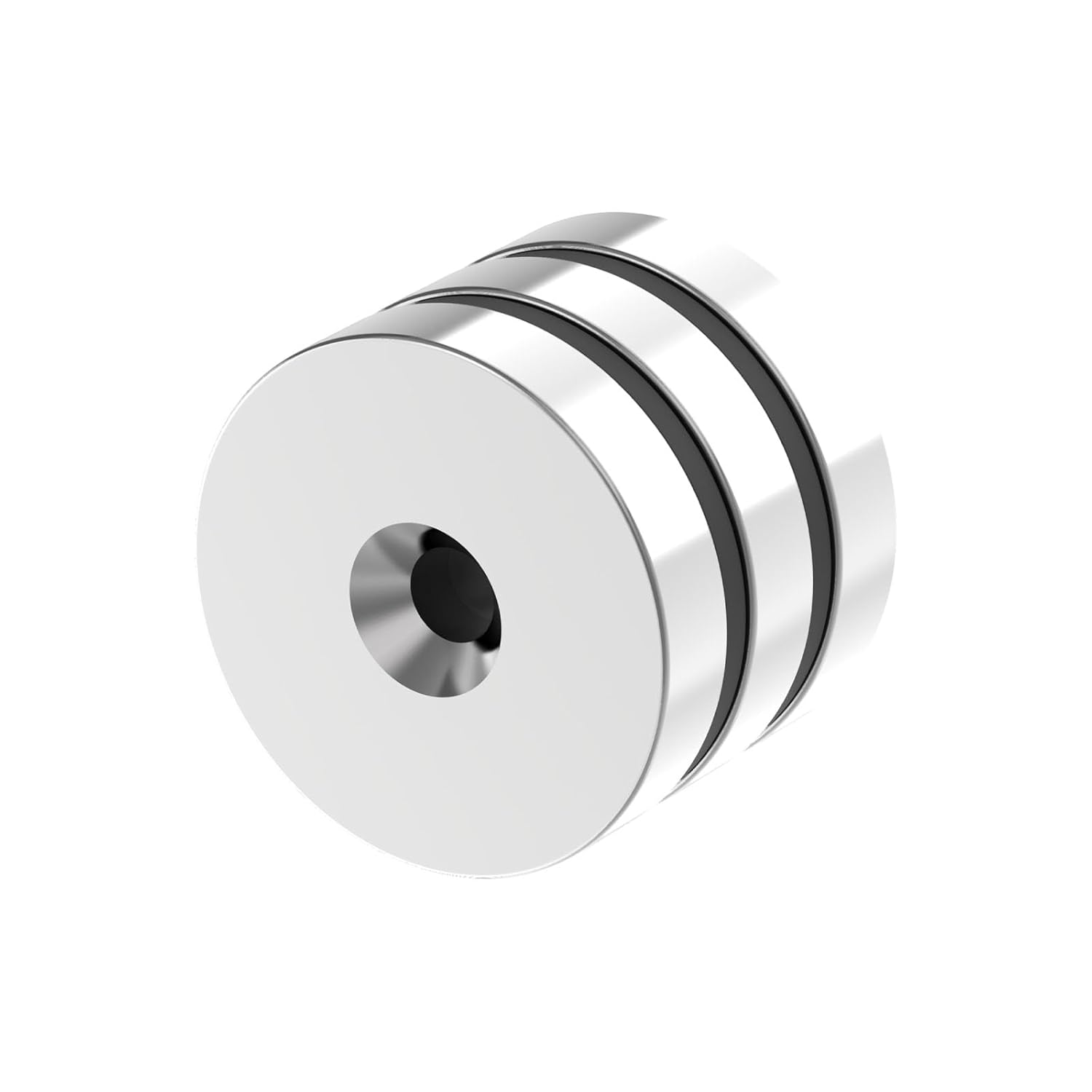 Crazy Strong N52 Magnet - 1.25" D x 1/4" H - 3 Pack, Powerful #10 Screw Countersunk Hole Rare Earth Ring Magnets, Super Strong Neodymium Mounting Magnets for Tool, Crafts and Cabinet