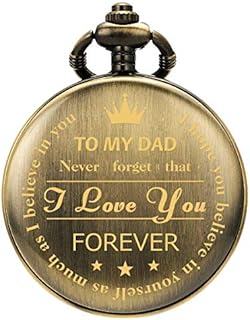 SIBISUN DAD Pocket Watches DAD gift Daughter to Father Vintage Quartz Pocket Watch with Chain Father's Day Gift Birthday from Son Daughters