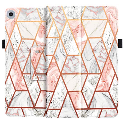 Fingic Galaxy Tab A 10.1 Case 2019 T510/T515/T517 Pu Leather Marble Design Ultra Slim Fit Folio Stand Smart Cover Case For Samsung Galaxy Tab A 10.1 Inch 2019 Tablet Sm-T510 Sm-T515 Sm-T517, Rose Gold #TOP1