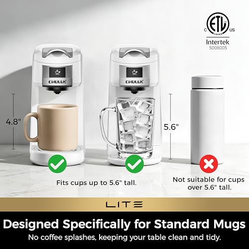 CHULUX Lite Single Serve Coffee Maker for K Cup with One Touch Brew, White by CHULUX - Image 5