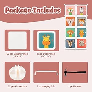   Costzon-Kids-Closet-Cartoon-DIY-Modular-Dresser-Storage-Organizer-with-8-Cubes-Clothes-Hanging-Rack-Portable-Armoire-for-Baby-Toddlers-Kids-Wardrobe-for-Bedroom-Nursery-White