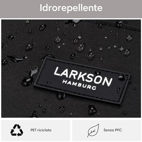 Larkson Zaino Scuola Nero - No 3 - Zaini Ragazza & Ragazzo Per Scuola Media Superiore, Università - Backpack Piccolo Porta Pc 16 Pollici - 15L - Idrorepellente - 7