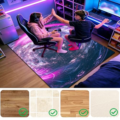 Tapis à poils courts gaming 140x190cm lavable et ultra résistant pour fauteuil - 8