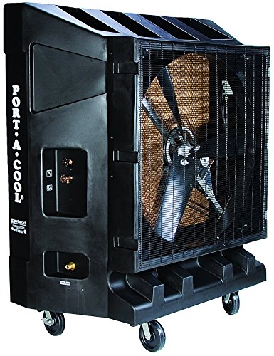 Portacool PAC2K482S 48-Inch Portable Evaporative Cooler, 20000 CFM, 4000 Square Foot Cooling Capacity, 2-Speed, Black