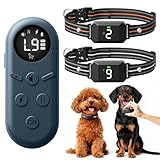 Veconix Small Shock Collar for 2 Small Dogs(5-30Lb), Dog Training Collar with Remote for Small & Medium Dogs, 3 Channels, Waterproof, Rechargeable, Collar with Beep, Vibration, Safe Shock,1300ft